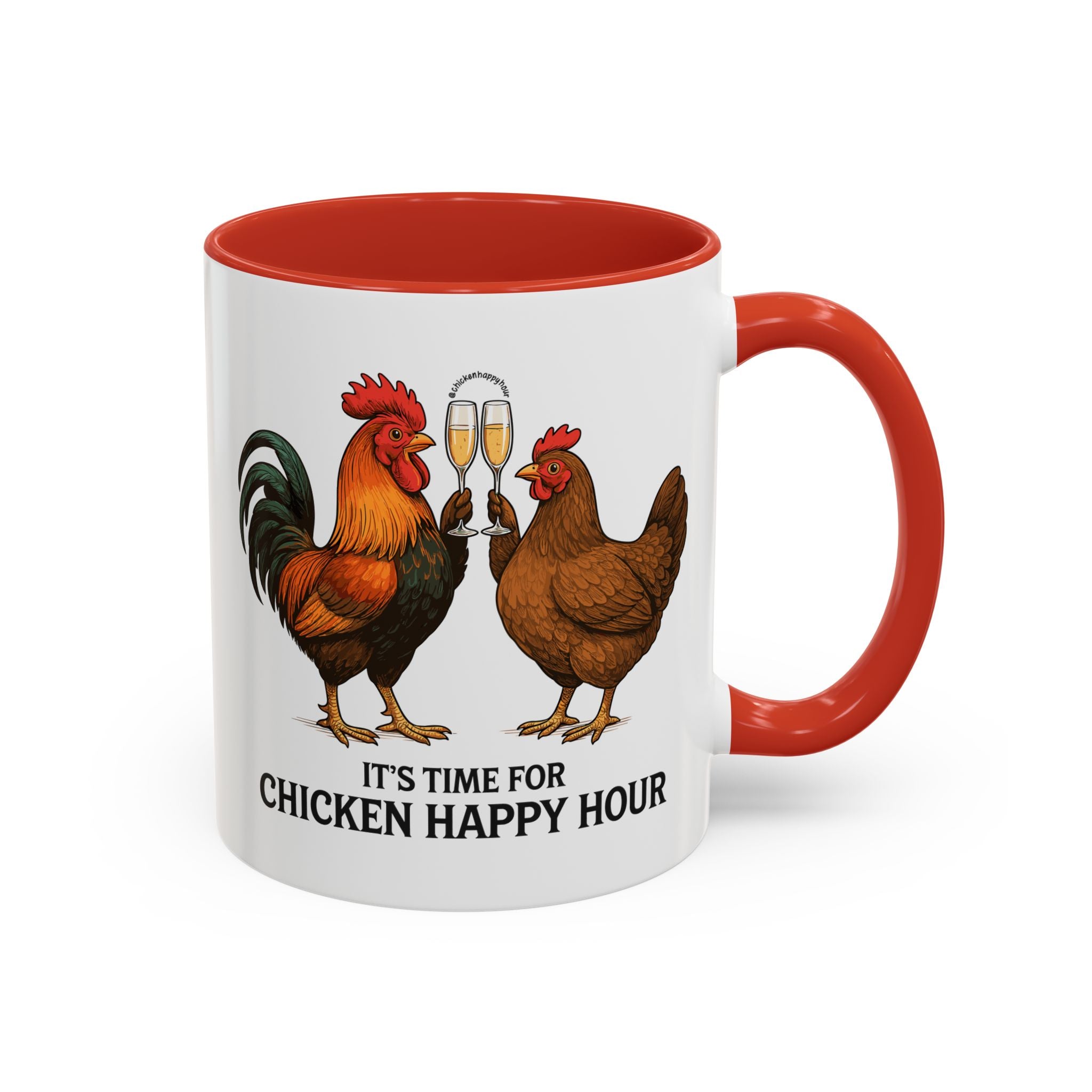 It’s Time for Chicken Happy Hour With Rooster and Hen Coffee Mug
