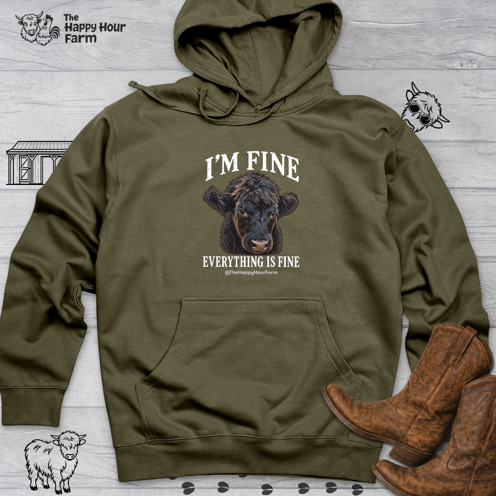 I'm Fine Everything Is Fine Hooded Sweatshirt