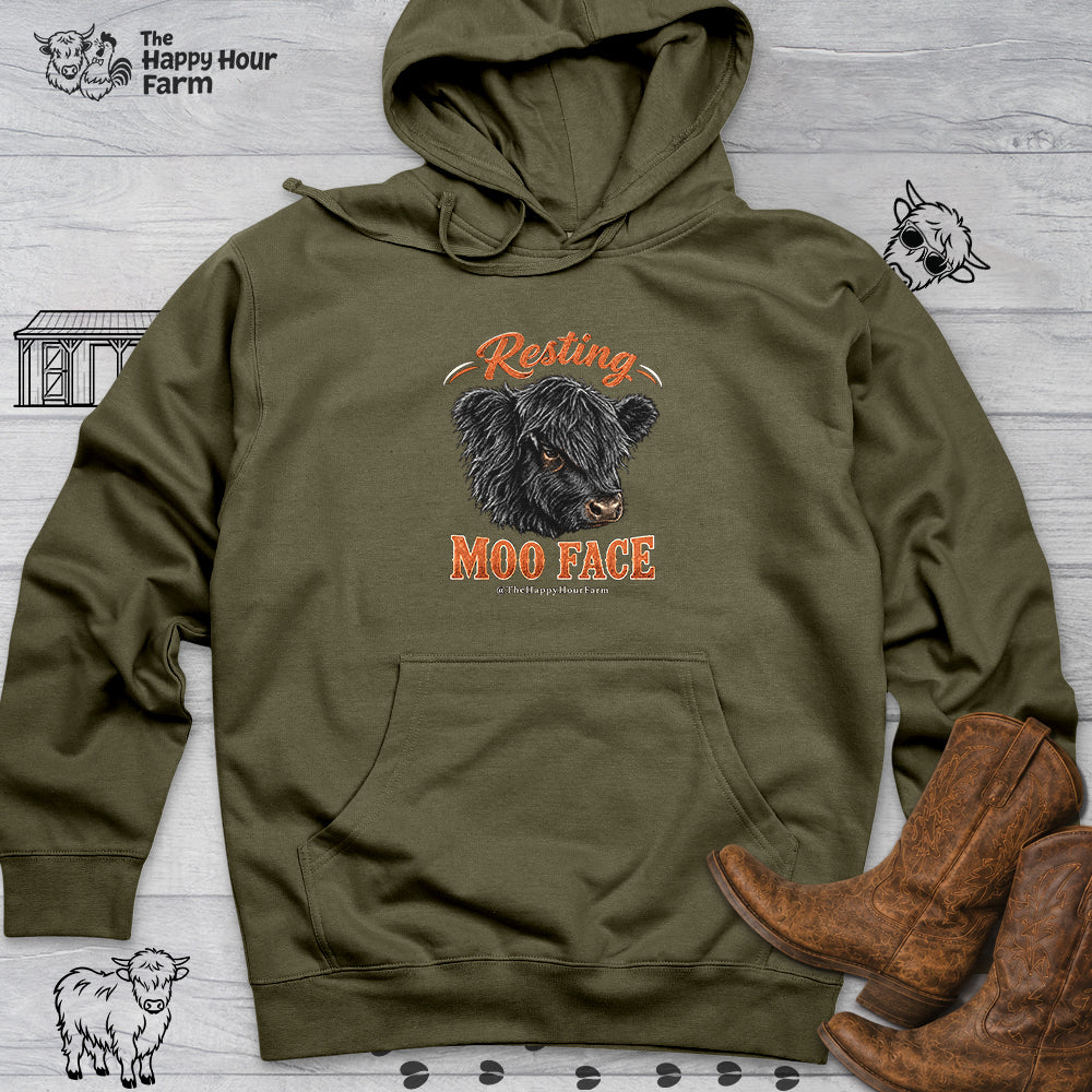 Resting MOO FACE Hooded Sweatshirt