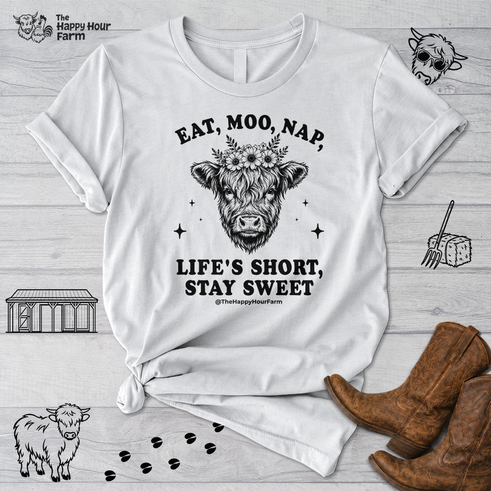 Eat, Moo, Nap Unisex Tee