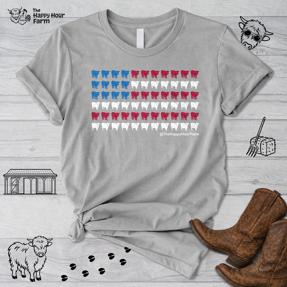 American Flag Cows Unisex Tee