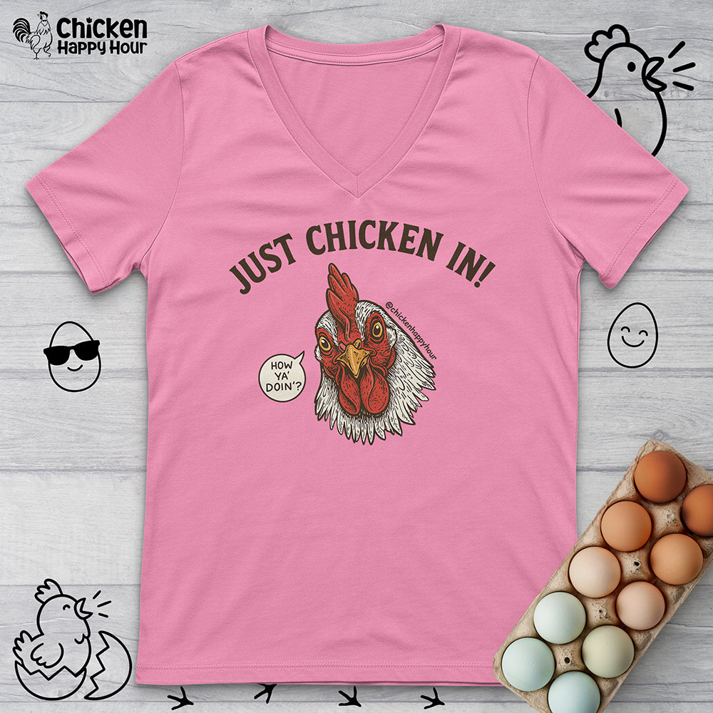 Just Chicken in! V-Neck Tee