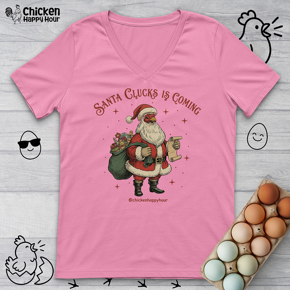 Santa Clucks Is Coming V-Neck Tee