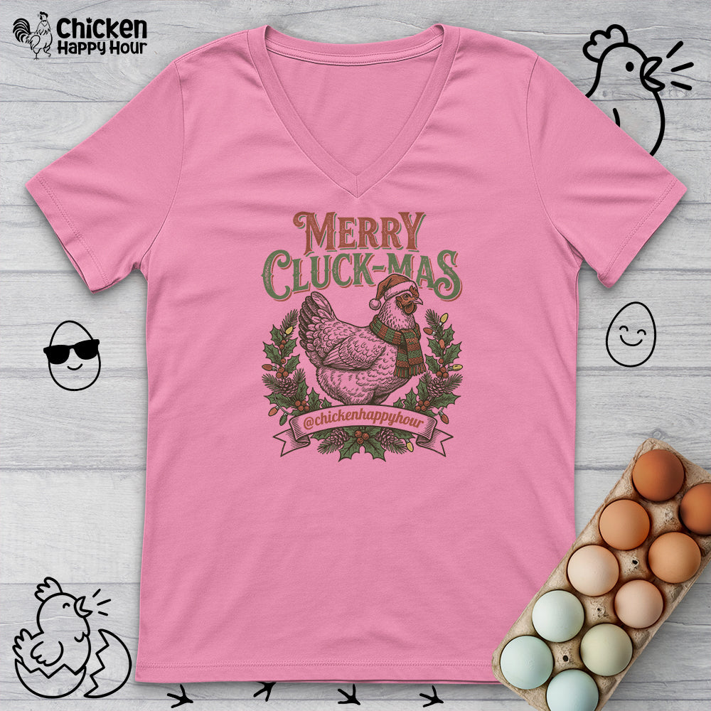 Merry Cluck-Mas V-Neck Tee