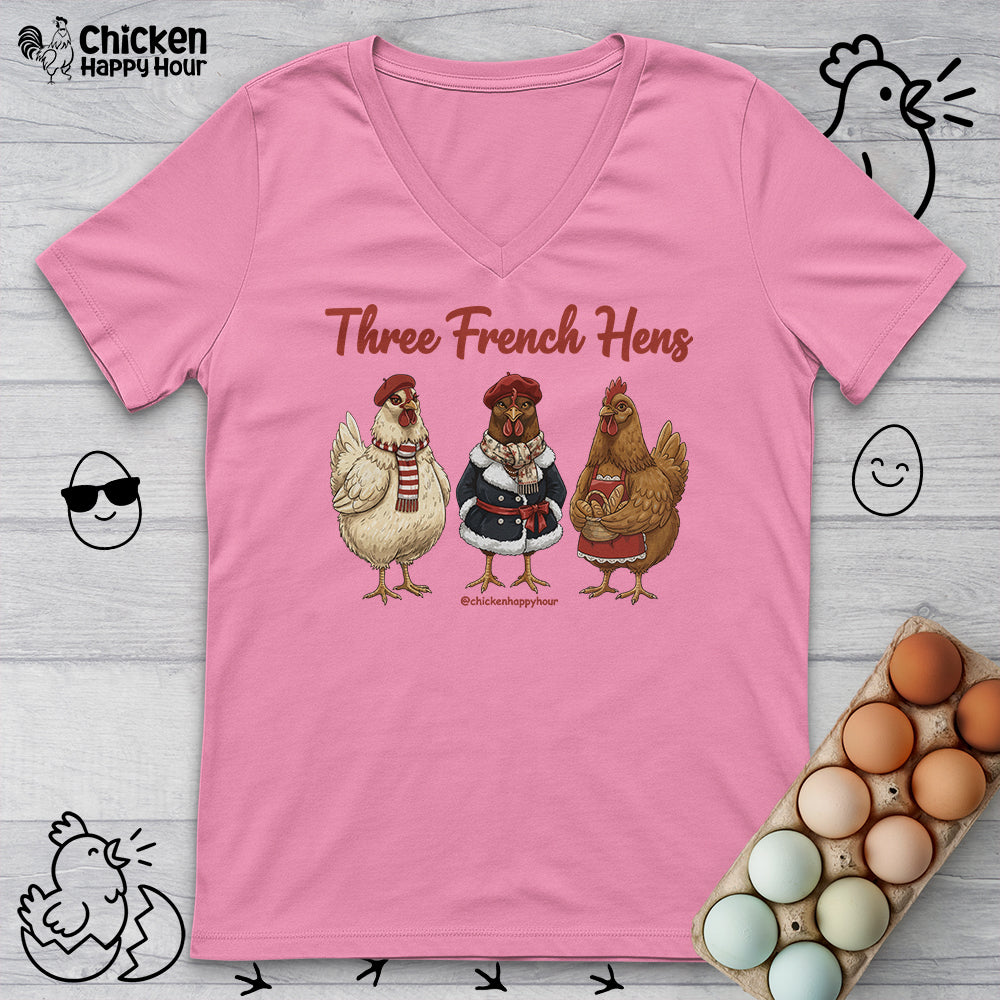 Three French Hens V-Neck Tee