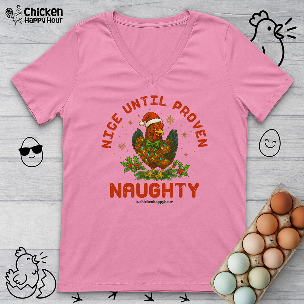 Nice Until Proven Naughty V-Neck Tee