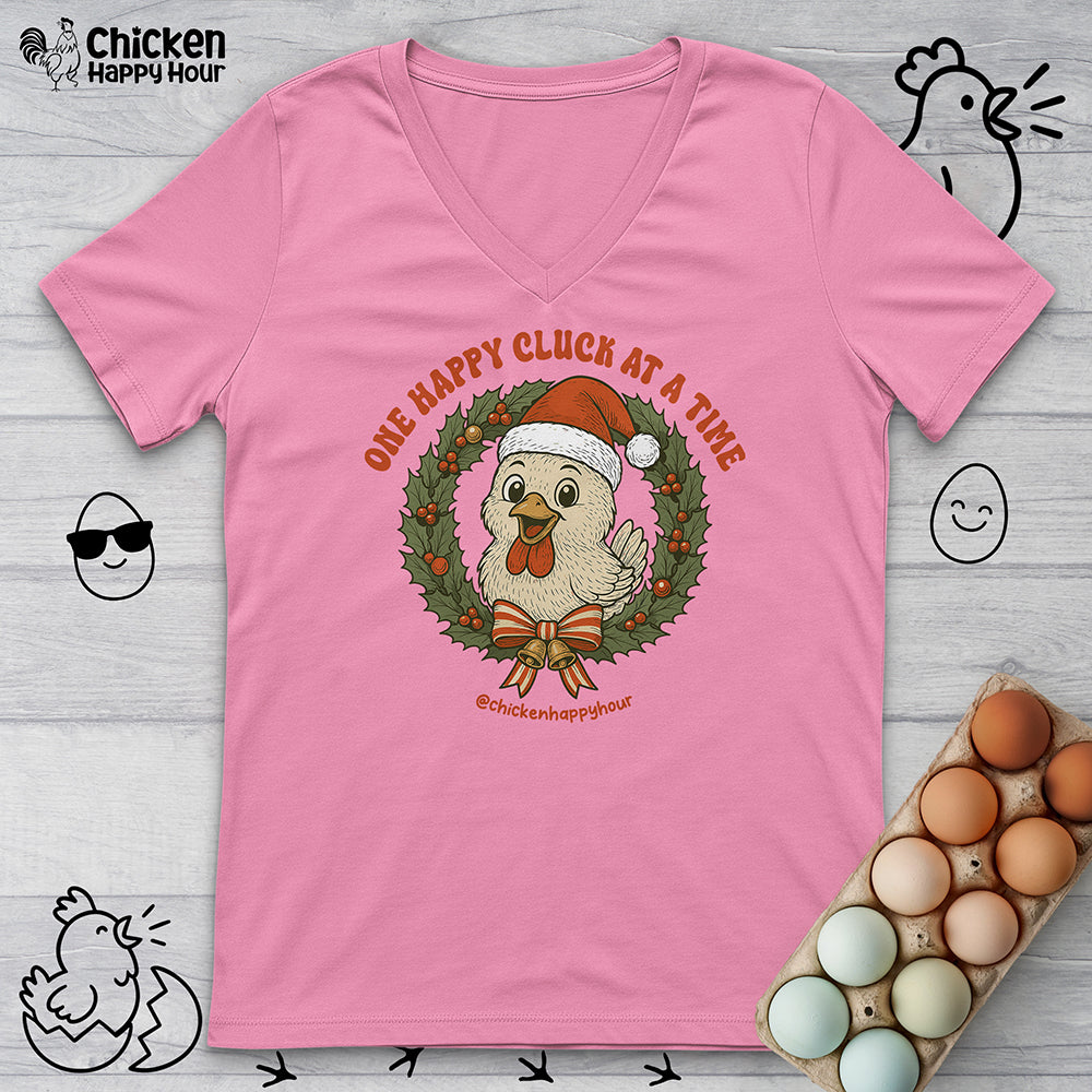 One Happy Cluck at a Time V-Neck Tee