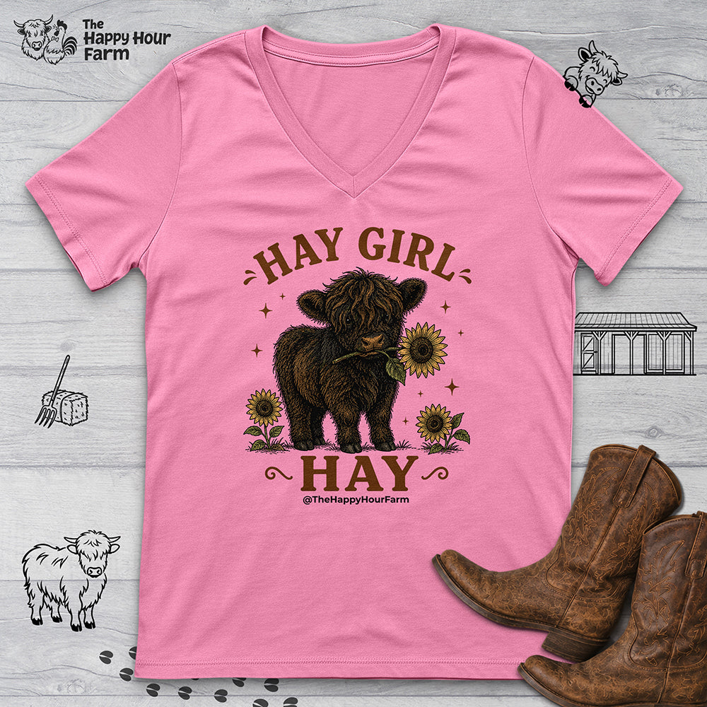 Hay Girl Hay V-Neck Tee
