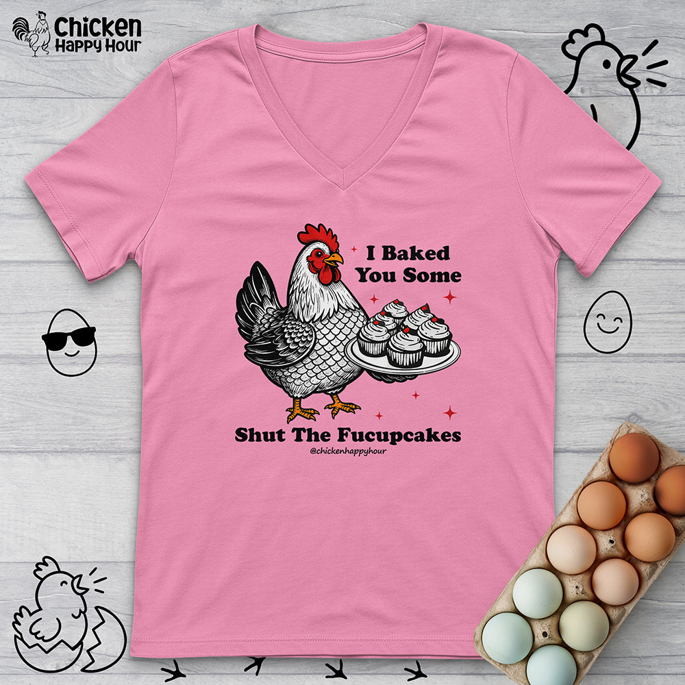 Shut the Fucupcakes V-Neck Tee
