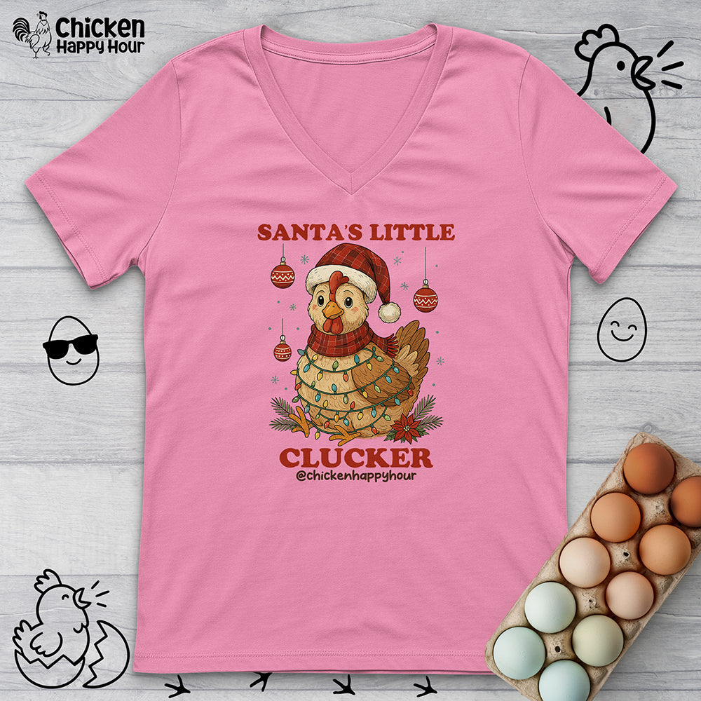 Santa’s Little Clucker V-Neck Tee