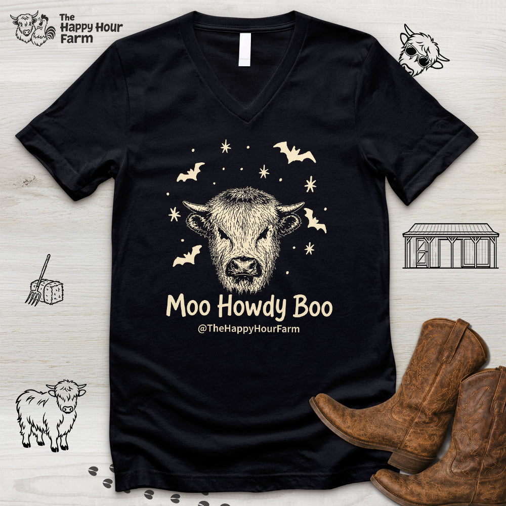 Moo Howdy Boo V-Neck Tee