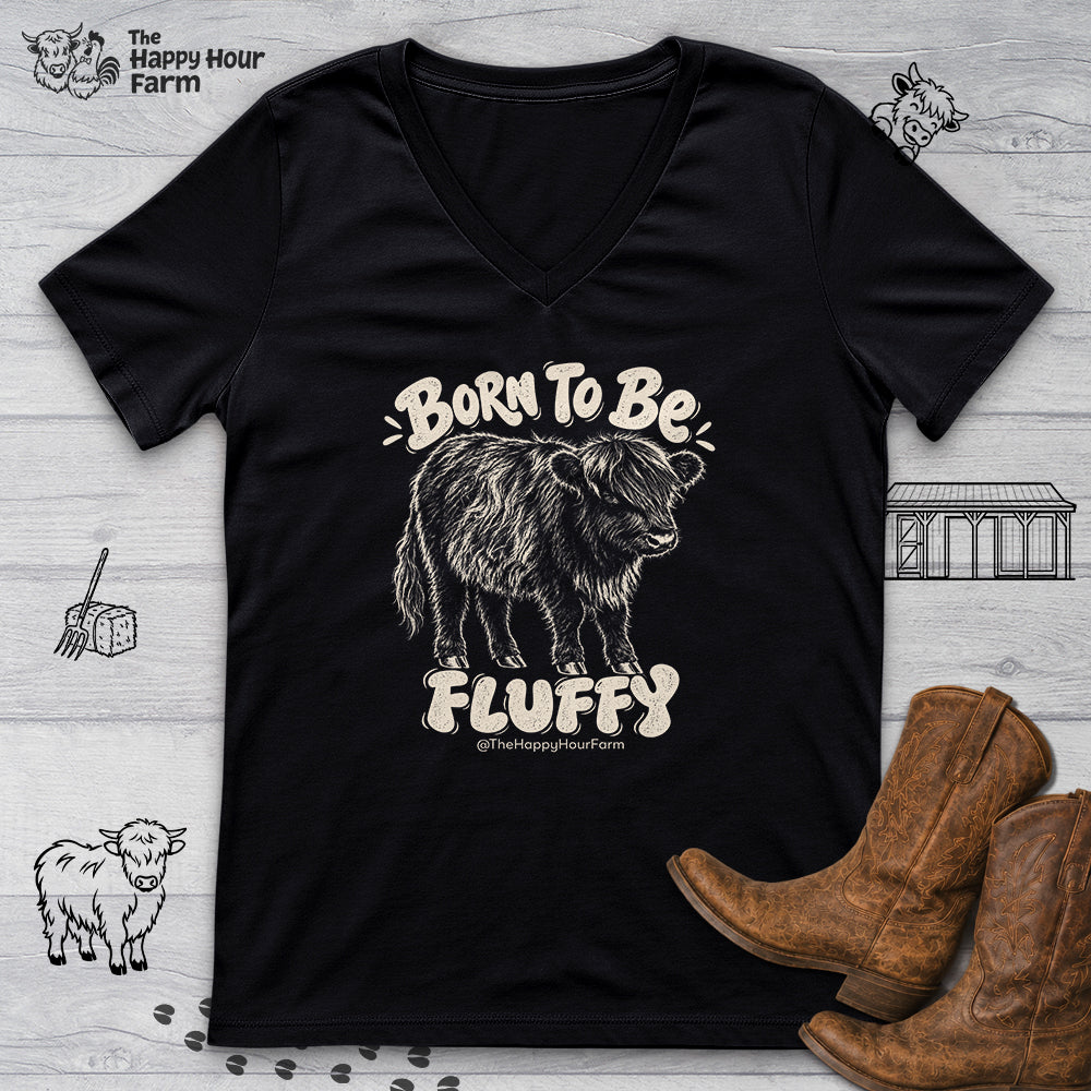 Born To Be Fluffy V-Neck Tee