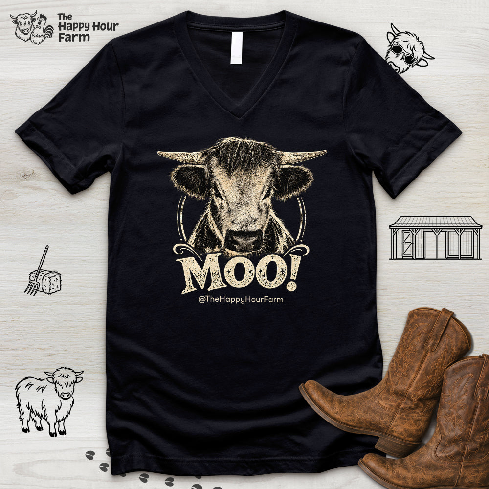 Moo! V-Neck Tee