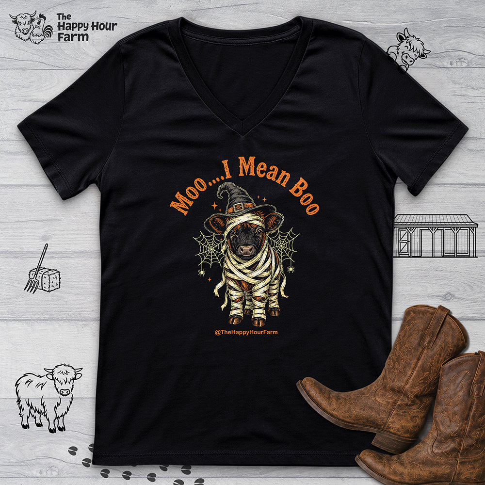 Moo I Mean Boo V-Neck Tee