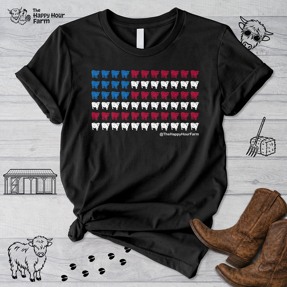 American Flag Cows Unisex Tee