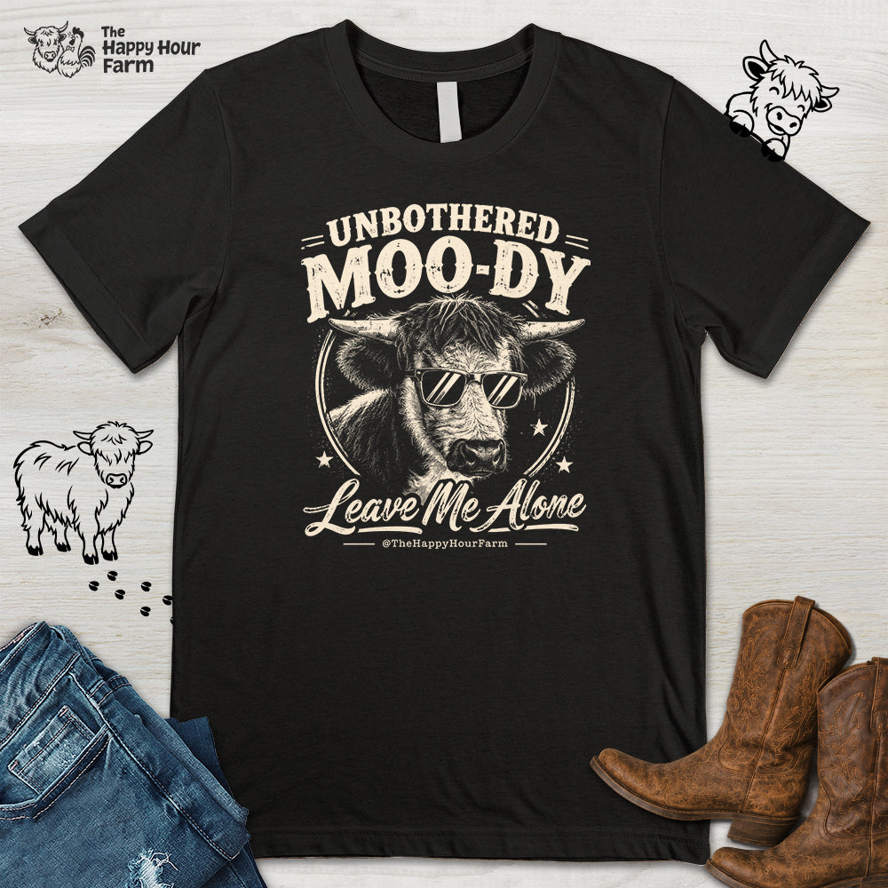 Unbothered Moo-Dy Leave Me Alone Unisex Tee
