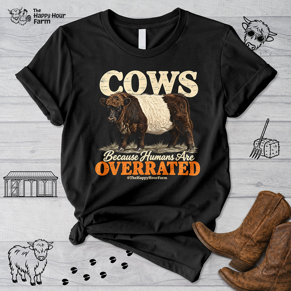 Cows Because Humans Are Overrated Unisex Tee