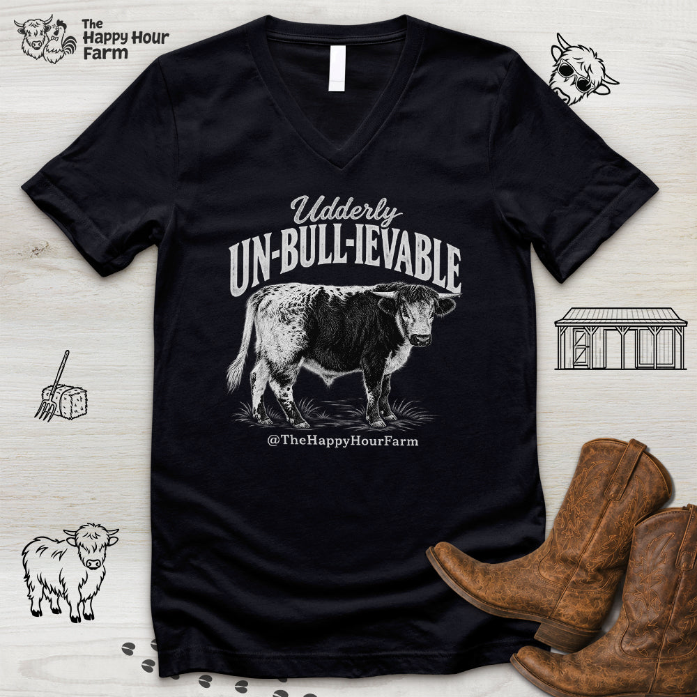 Udderly UN-BULL-IEVABLE V-Neck Tee