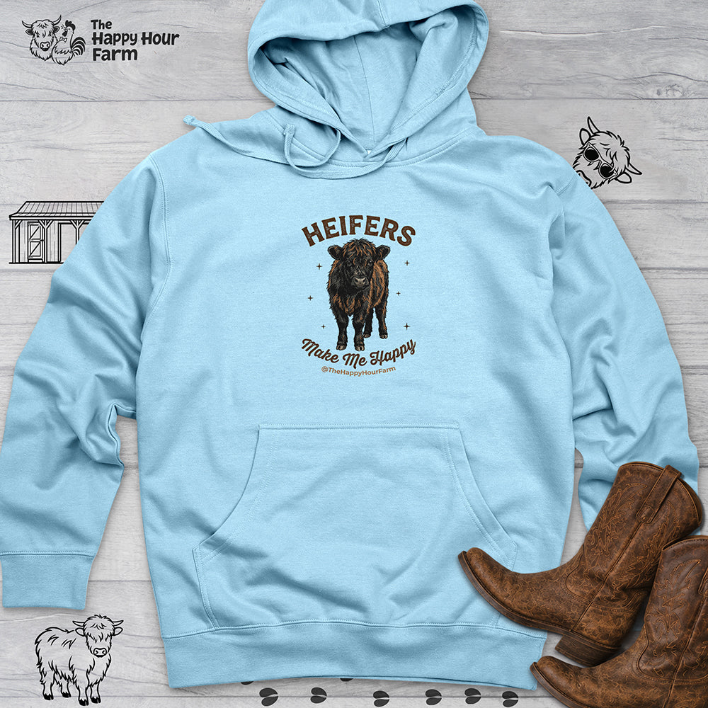 Heifers Make Me Happy Hooded Sweatshirt