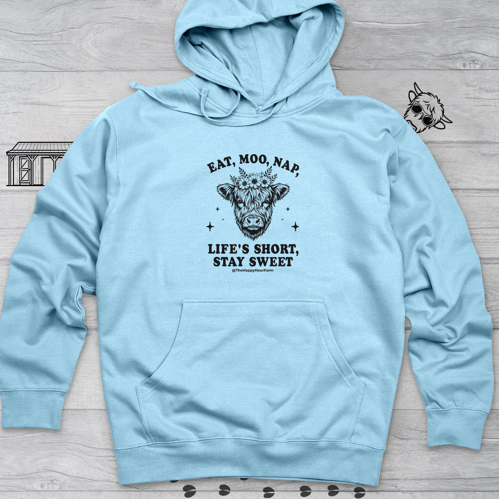 Eat, Moo, Nap Hooded Sweatshirt