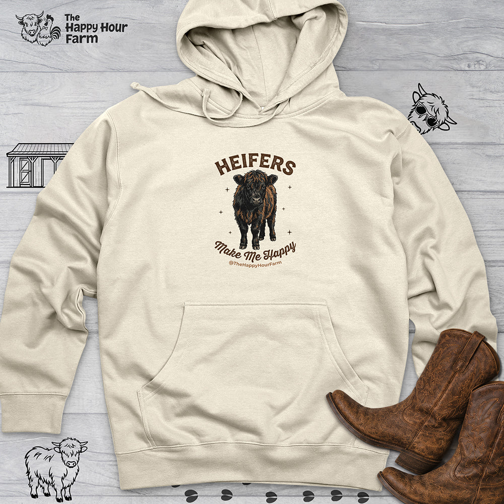 Heifers Make Me Happy Hooded Sweatshirt