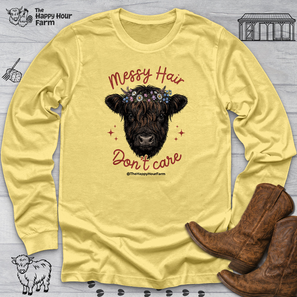 Messy Hair, Don't Care Long Sleeve