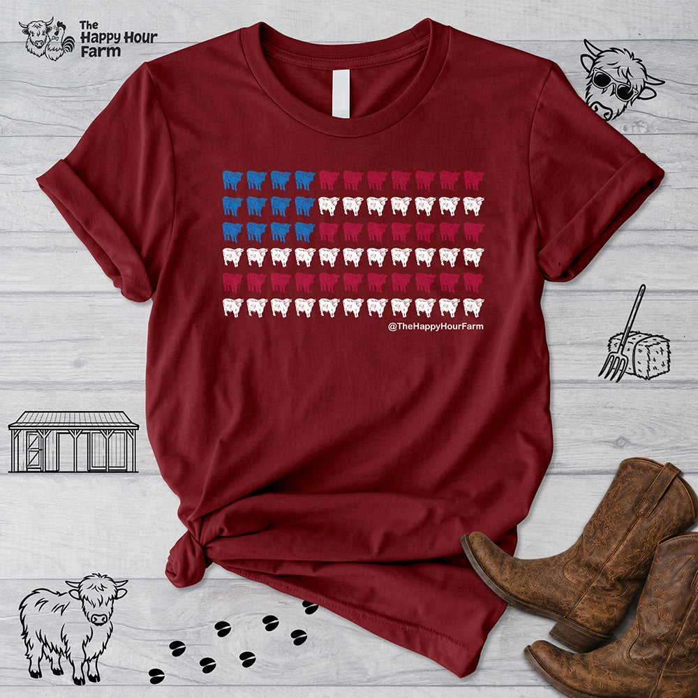 American Flag Cows Unisex Tee