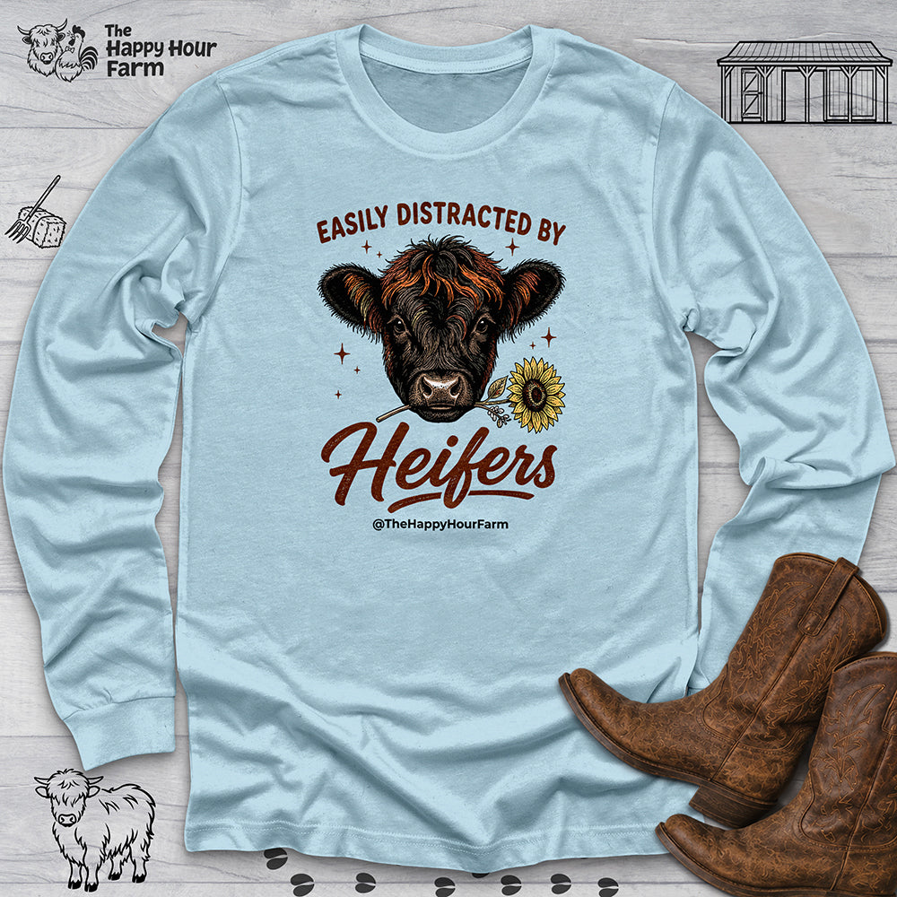 Easily Distracted by Heifer Long Sleeve