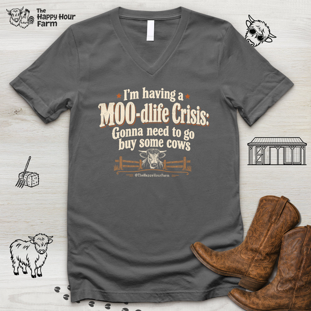 MOO-dlife Crisis V-Neck Tee