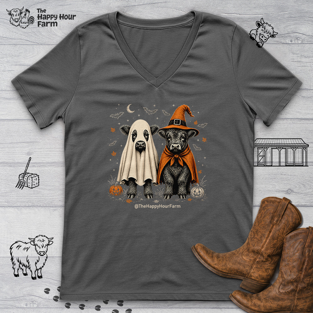 Halloween Cow V-Neck Tee