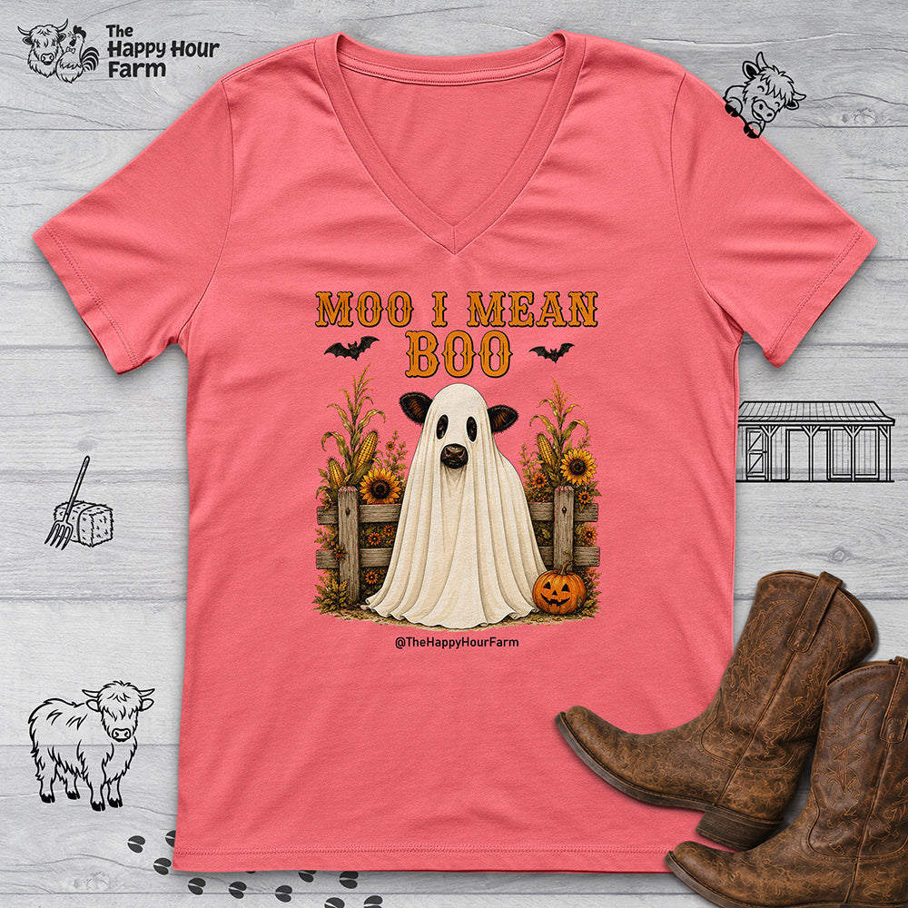 Moo I Mean Boo 2 V-Neck Tee