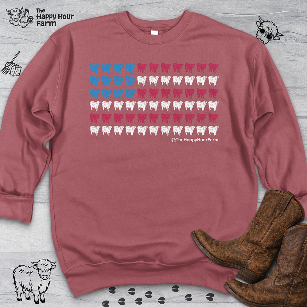American Flag Cows Sweatshirt