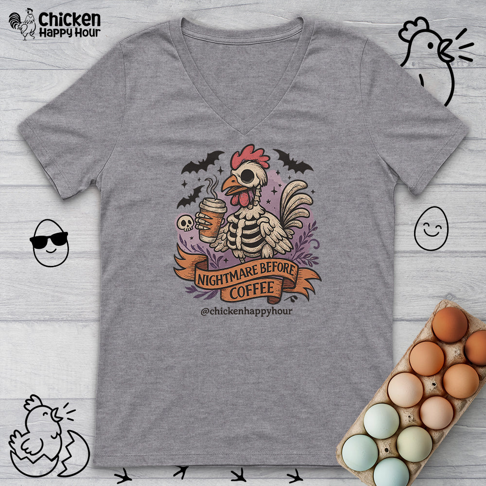 Nightmare Before Coffee V-Neck Tee