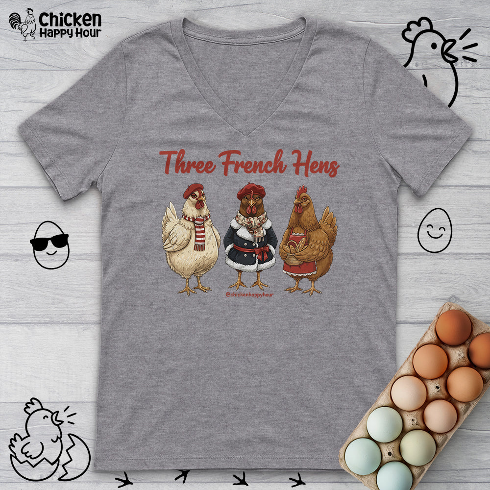 Three French Hens V-Neck Tee