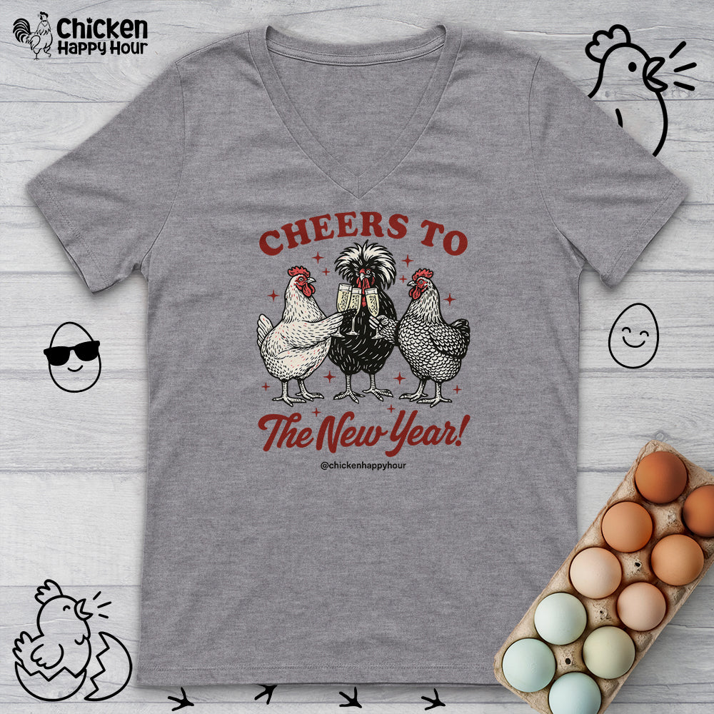 New Year Chicken 2026 V-Neck Tee