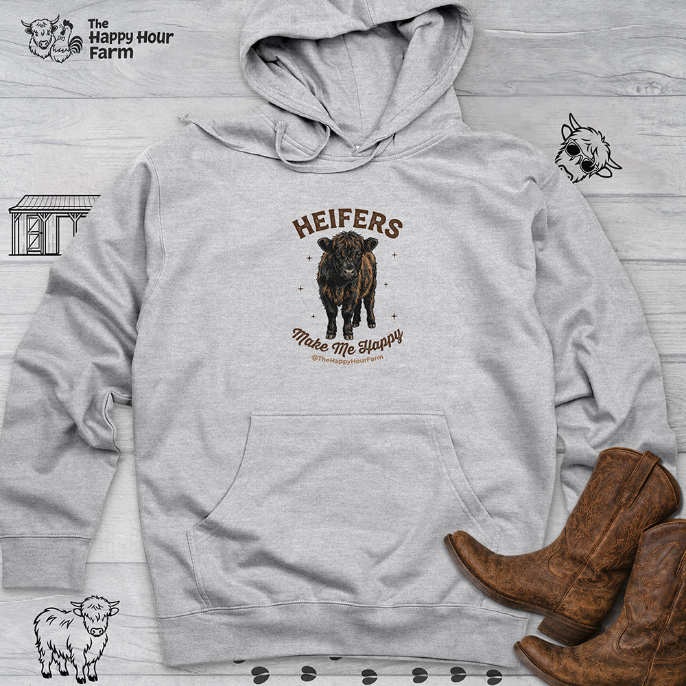Heifers Make Me Happy Hooded Sweatshirt