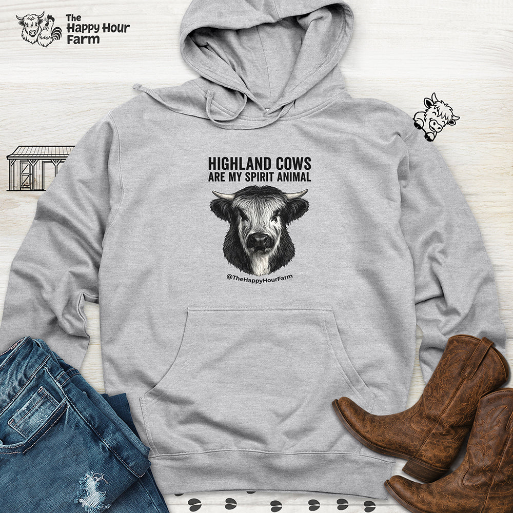 Highland Cows Are My Spirit Animal Hooded Sweatshirt