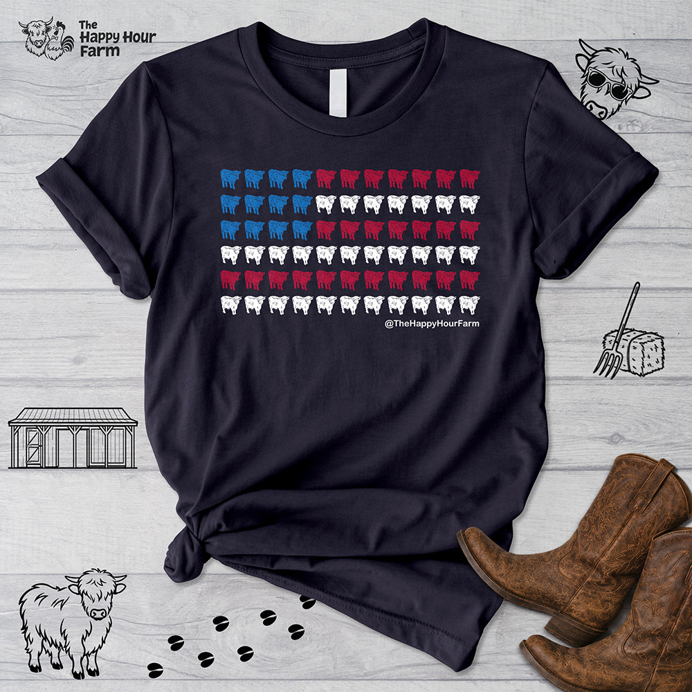 American Flag Cows Unisex Tee