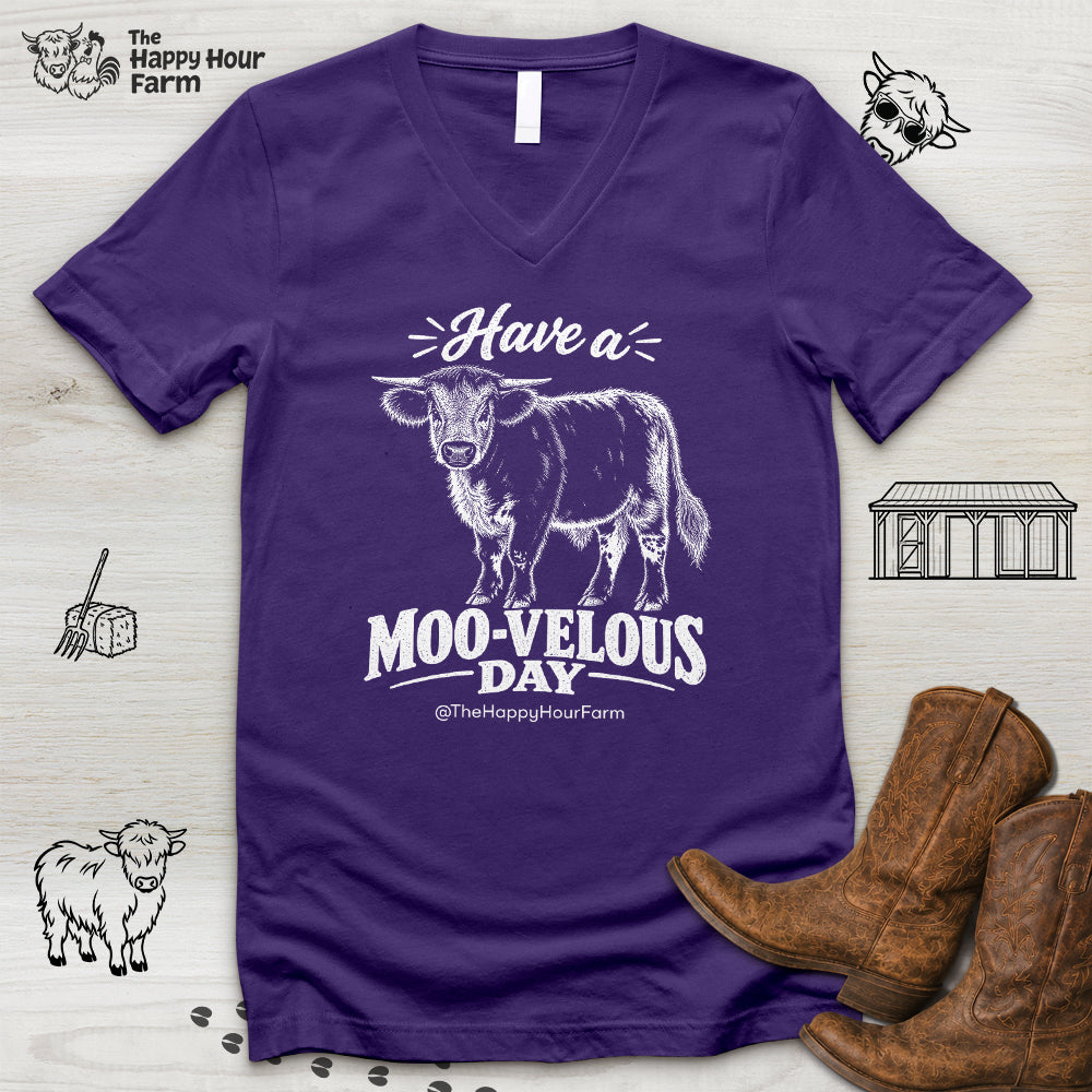 Have a MOO-VELOUS Day V-Neck Tee