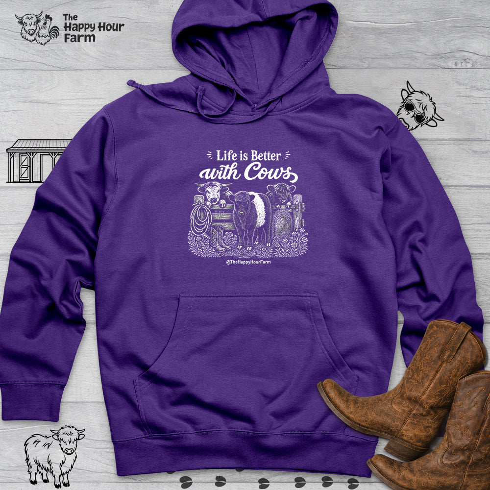 Life is Better with Cows Hooded Sweatshirt