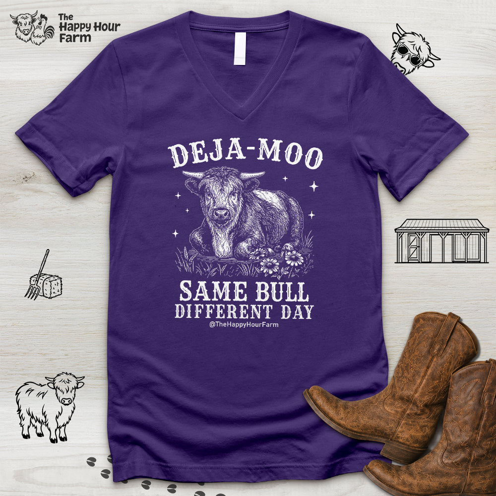 Deja-Moo V-Neck Tee
