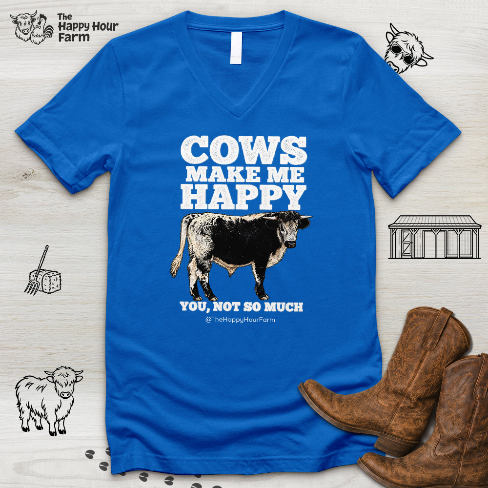Cows Make Me Happy, You Not So Much V-Neck Tee