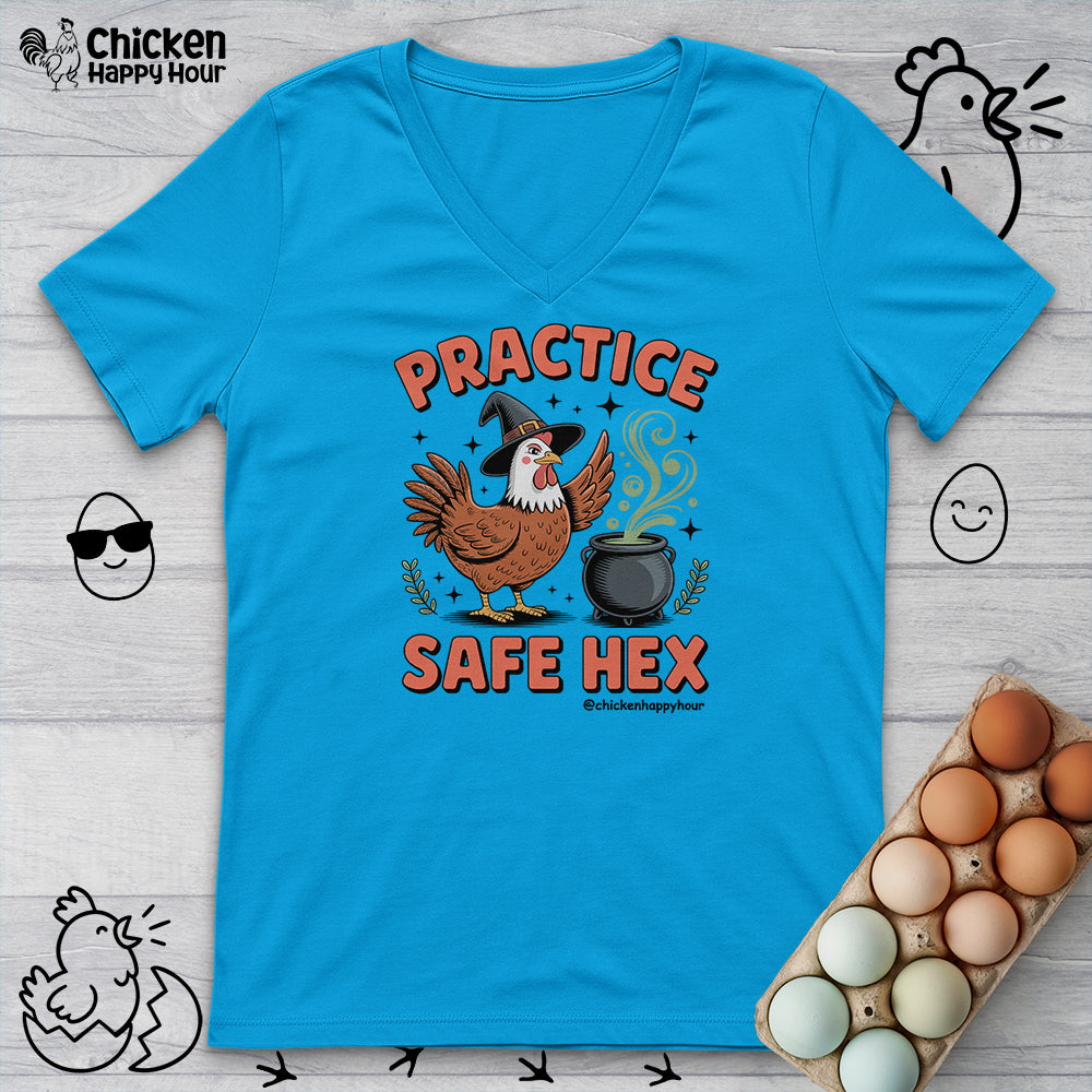 Practice Safe Hex V-Neck Tee