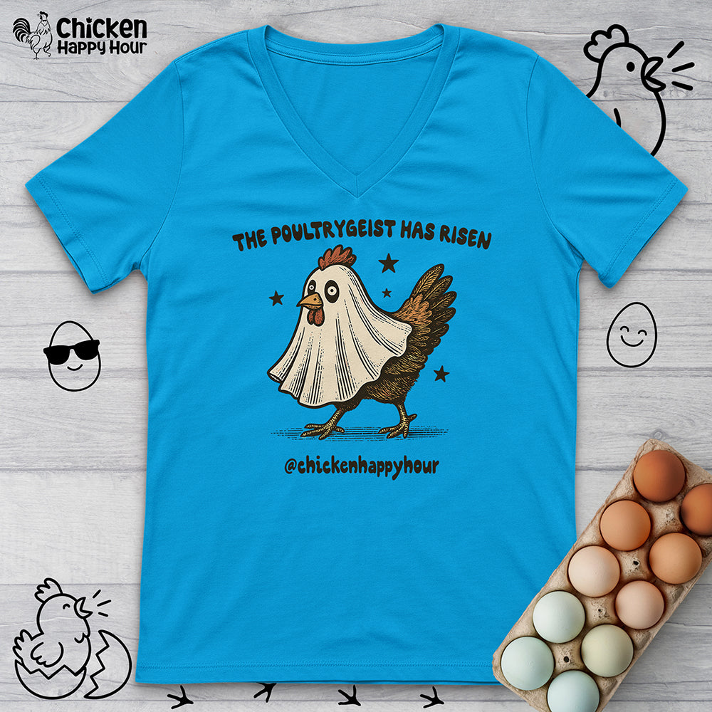The Poultrygeist Has Risen V-Neck Tee