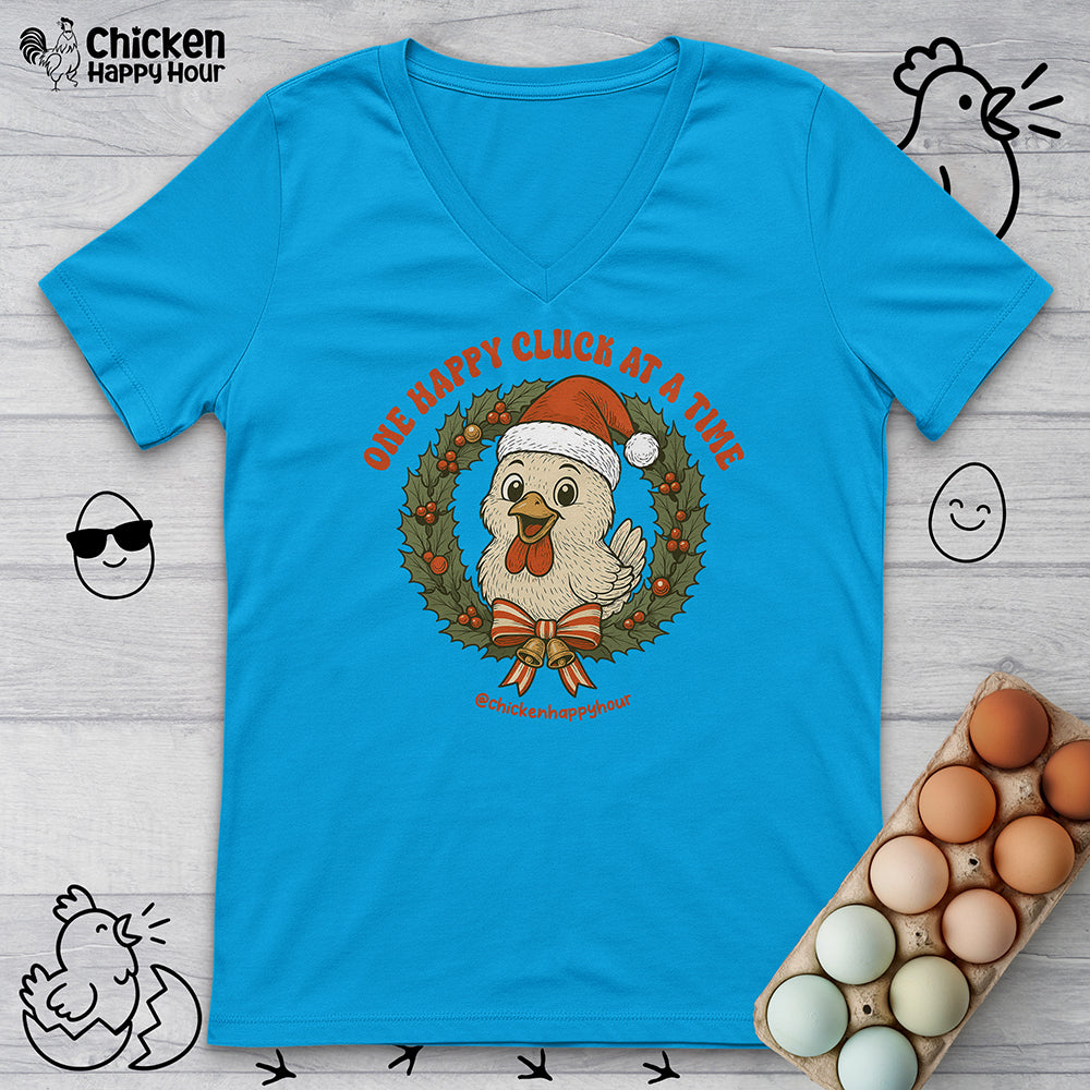 One Happy Cluck at a Time V-Neck Tee