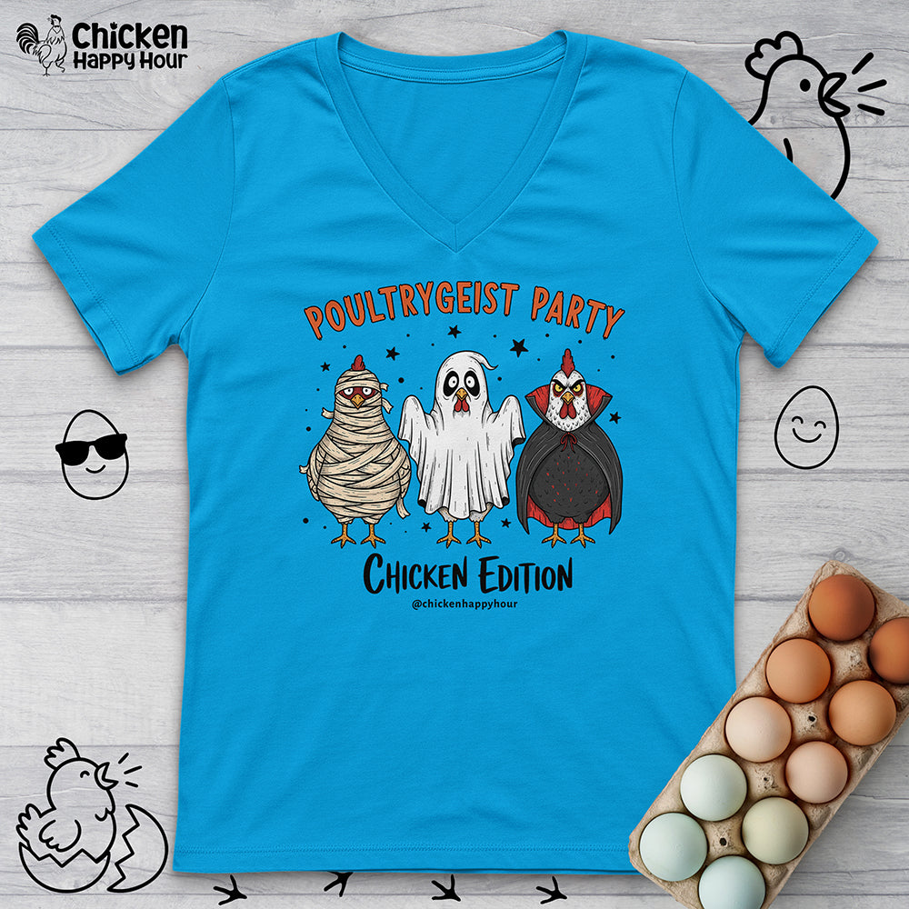 Poultrygeist Party V-Neck Tee