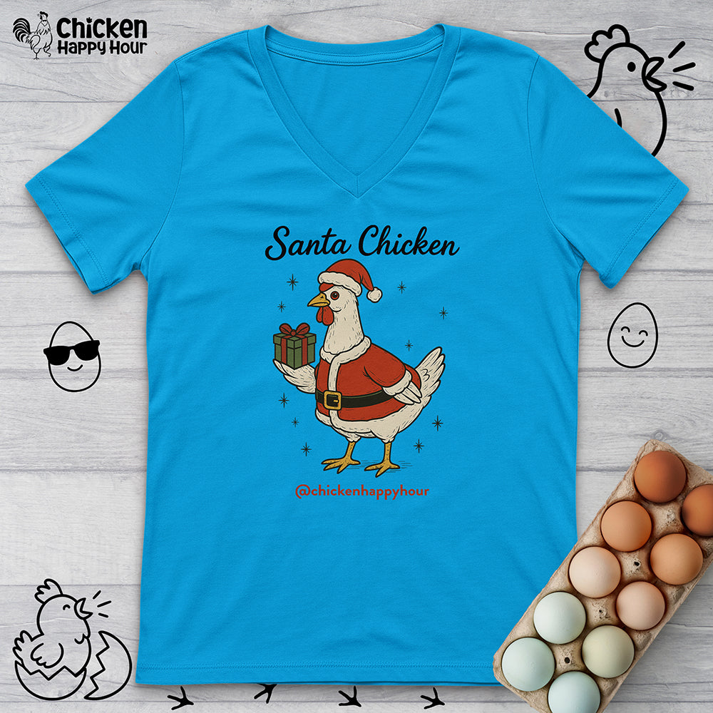 Santa Chicken V-Neck Tee