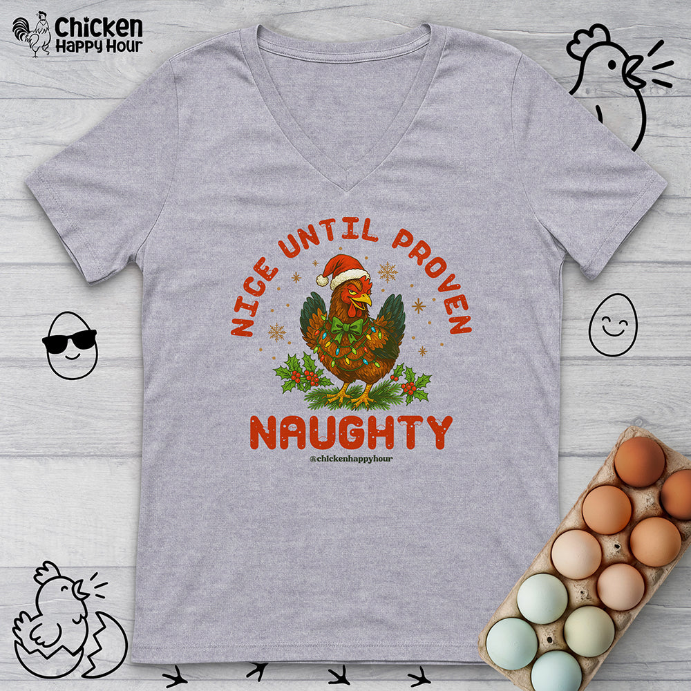 Nice Until Proven Naughty V-Neck Tee