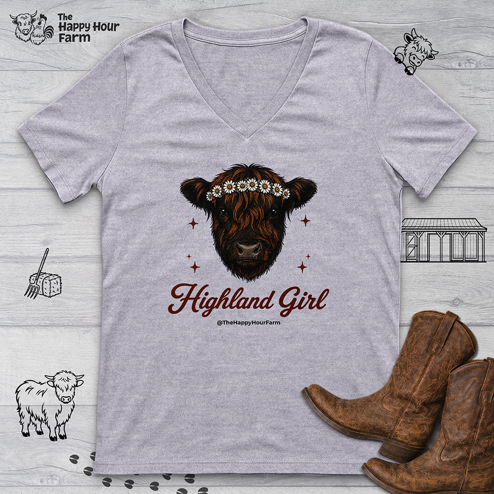 Highland Girl V-Neck Tee