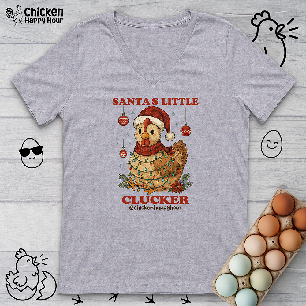 Santa’s Little Clucker V-Neck Tee